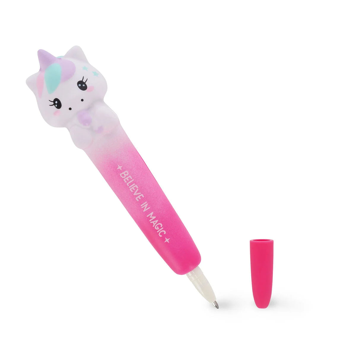 Stylo à Encre Gel Antistress Licorne « Believe in Magic » - Squeezies