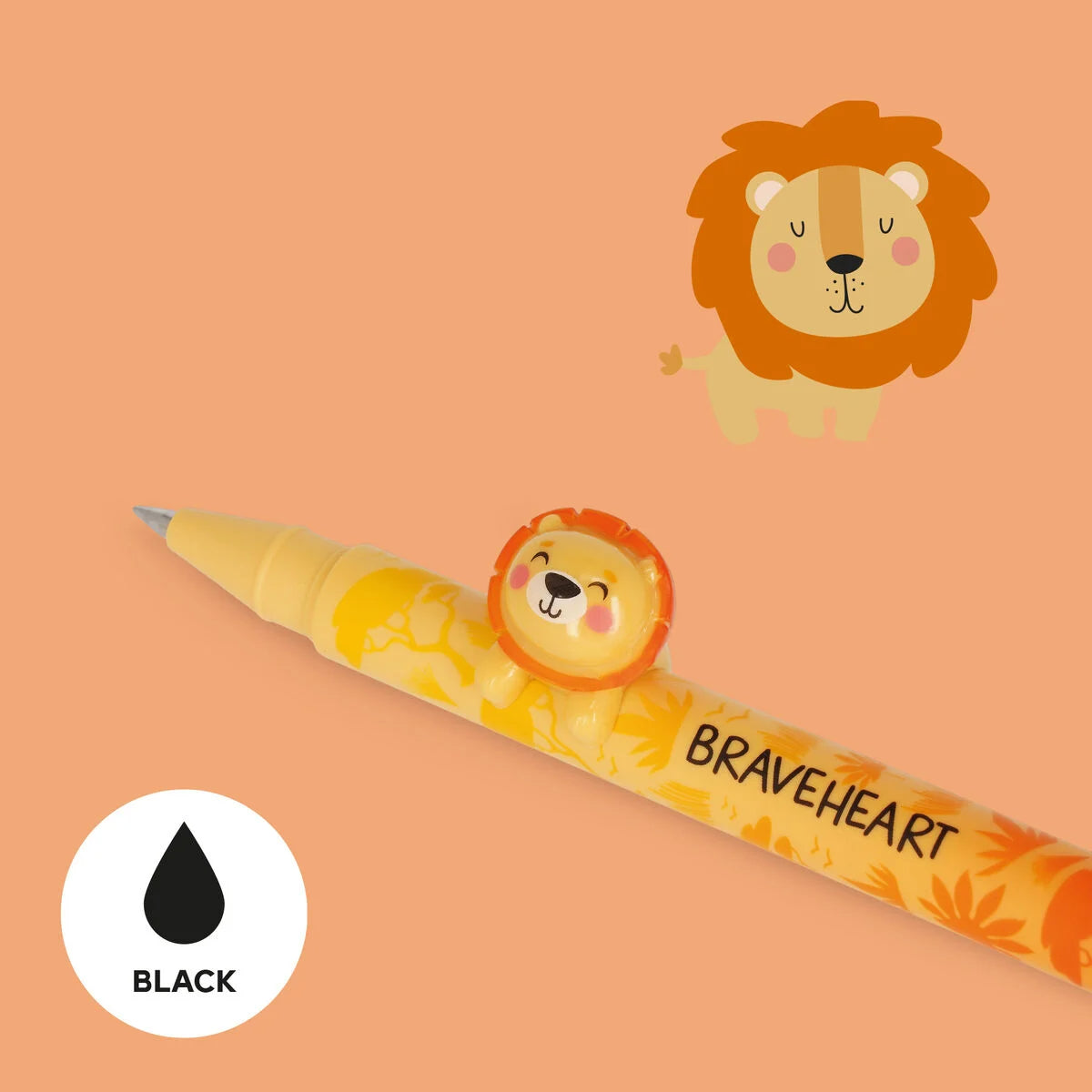 Stylo à Encre Gel avec Animal Décoratif Lion « The King » - Lovely Friends