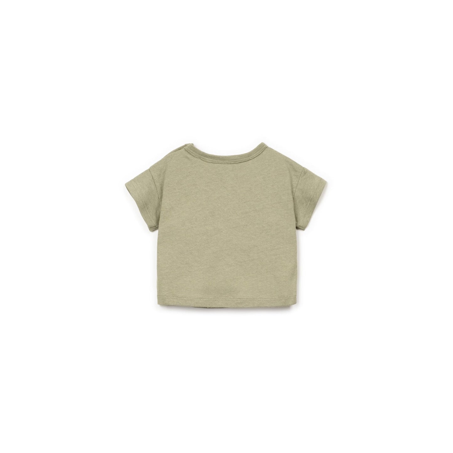 T-shirt en coton et lin kaki