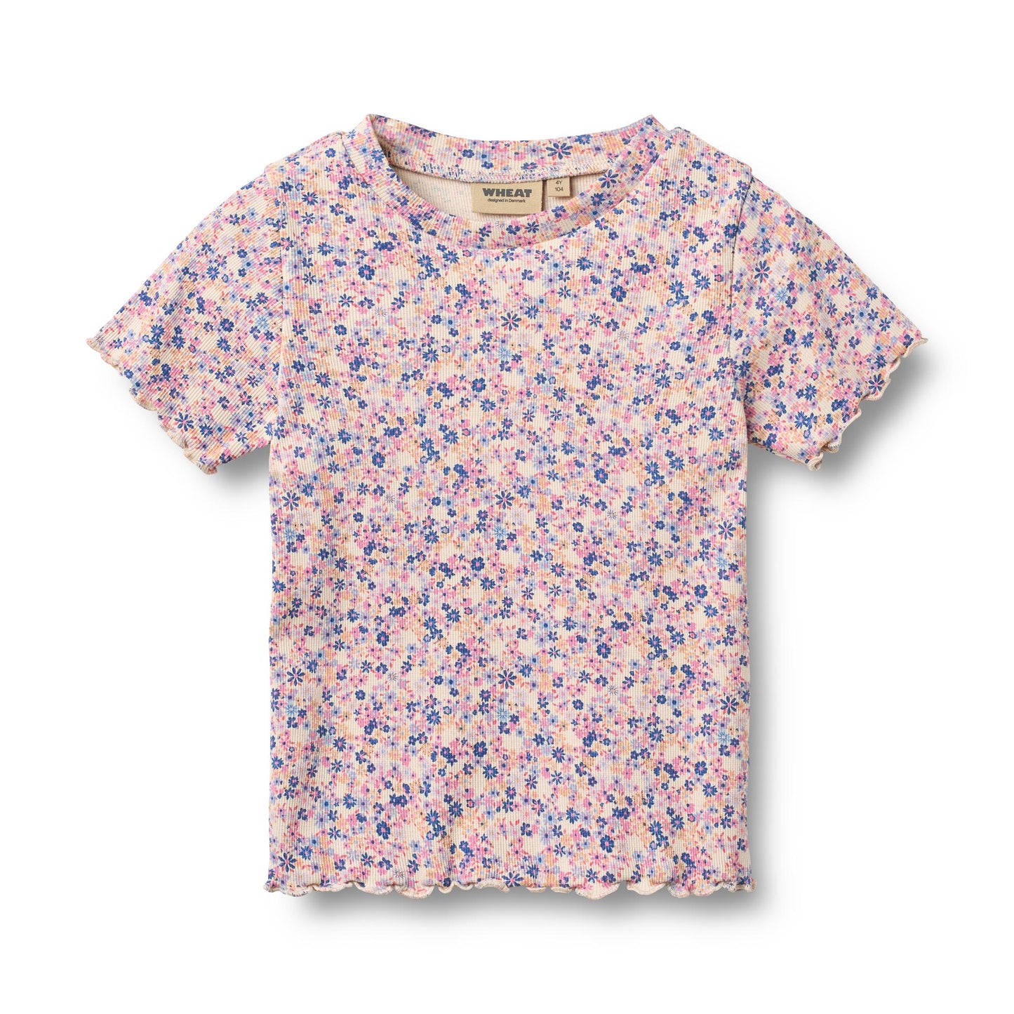 T-shirts côtelés manches courtes avec imprimé signature pour enfant
