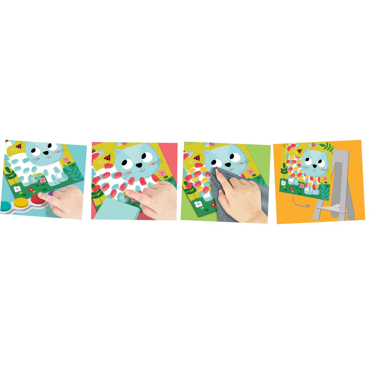 Tableaux Faciles, Peinture au doigt "Adorables Compagnons"