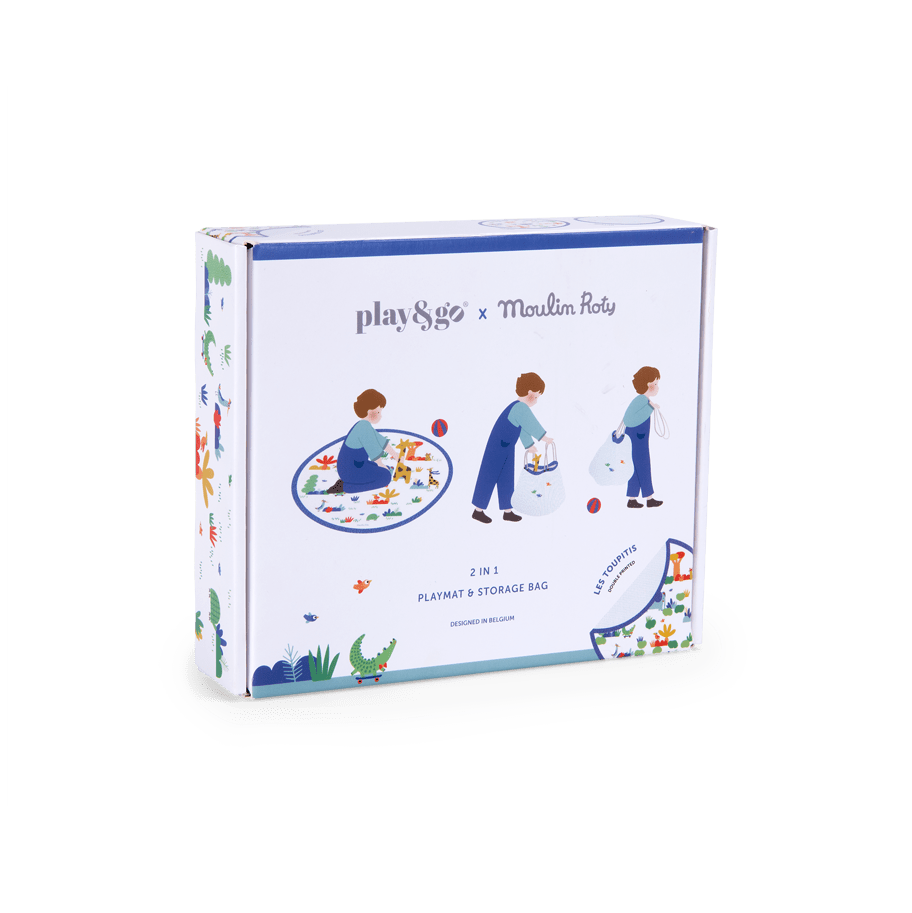 Moulin Roty Les Toupitis 2-in-1 playmat and storage box packaging