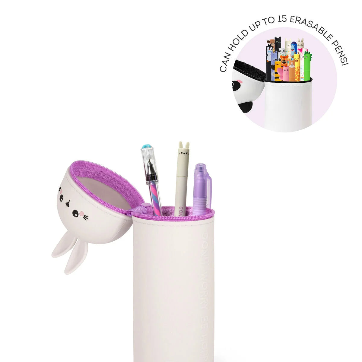 Trousse 2 en 1 en Silicone Lapin « Don't Worry Be Hoppy »