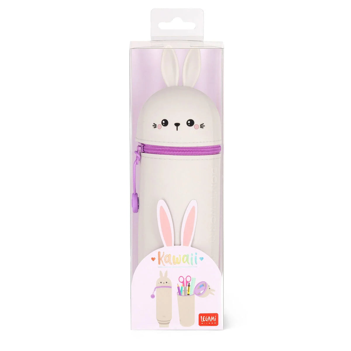 Trousse 2 en 1 en Silicone Lapin « Don't Worry Be Hoppy »