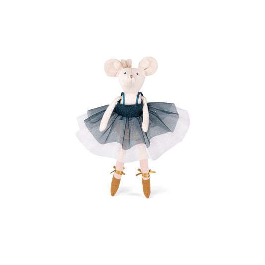 Mouse doll in layered teal and white glitter tulle ballet tutu