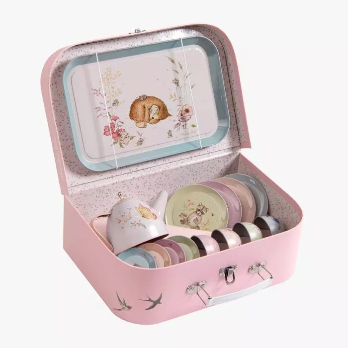 Valise dînette thé métal Les Rosalies