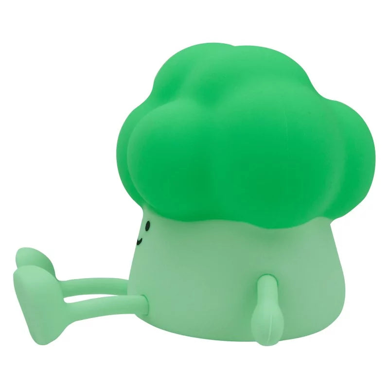 Side profile of seated broccoli-shaped silicone night light
