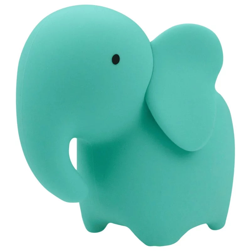 Close-up of turquoise elephant LED nightlight detail