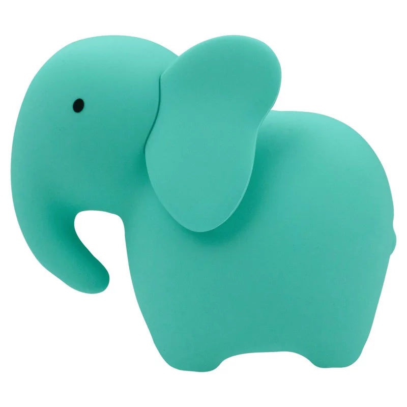 Side view of matte turquoise elephant nightlight