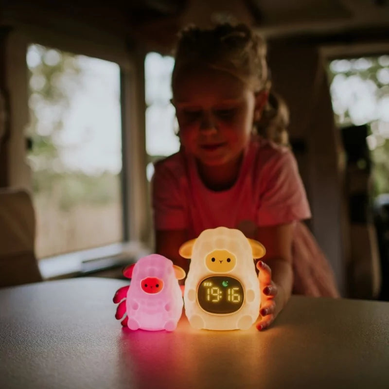 Silicone sheep nightlight displaying time and sleep mode