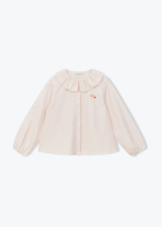 Blouse broderie Ap Coeur rose poudre