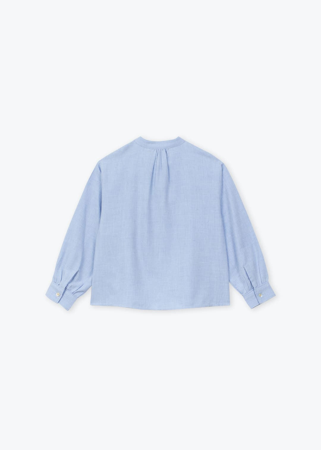 Blouse brodée Fleurs ciel