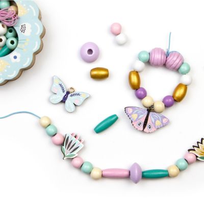 Les Perles - Coffret perles bois papillon