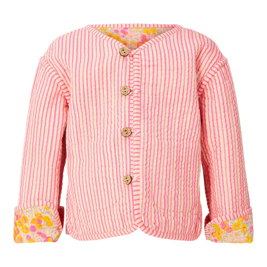 Veste Ella beige papier réversible en velours matelassé