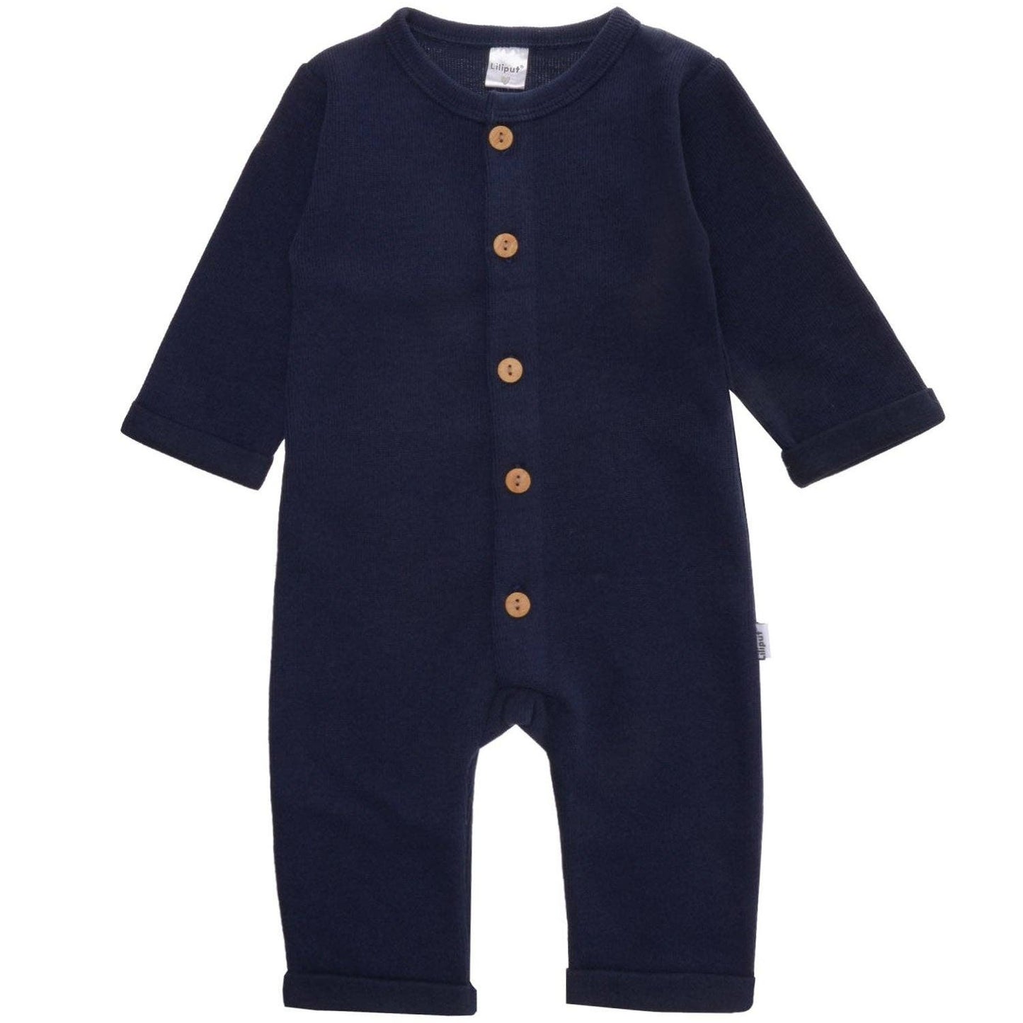 Combinaison en maille côtelée bleu marine