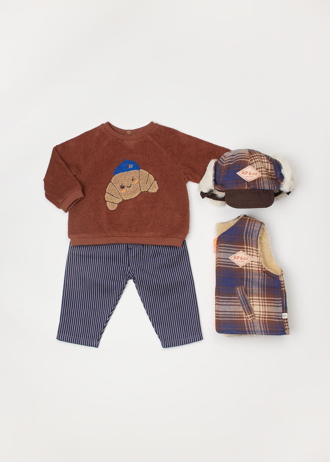 Gilet bébé écossais réversible marine 6 mois