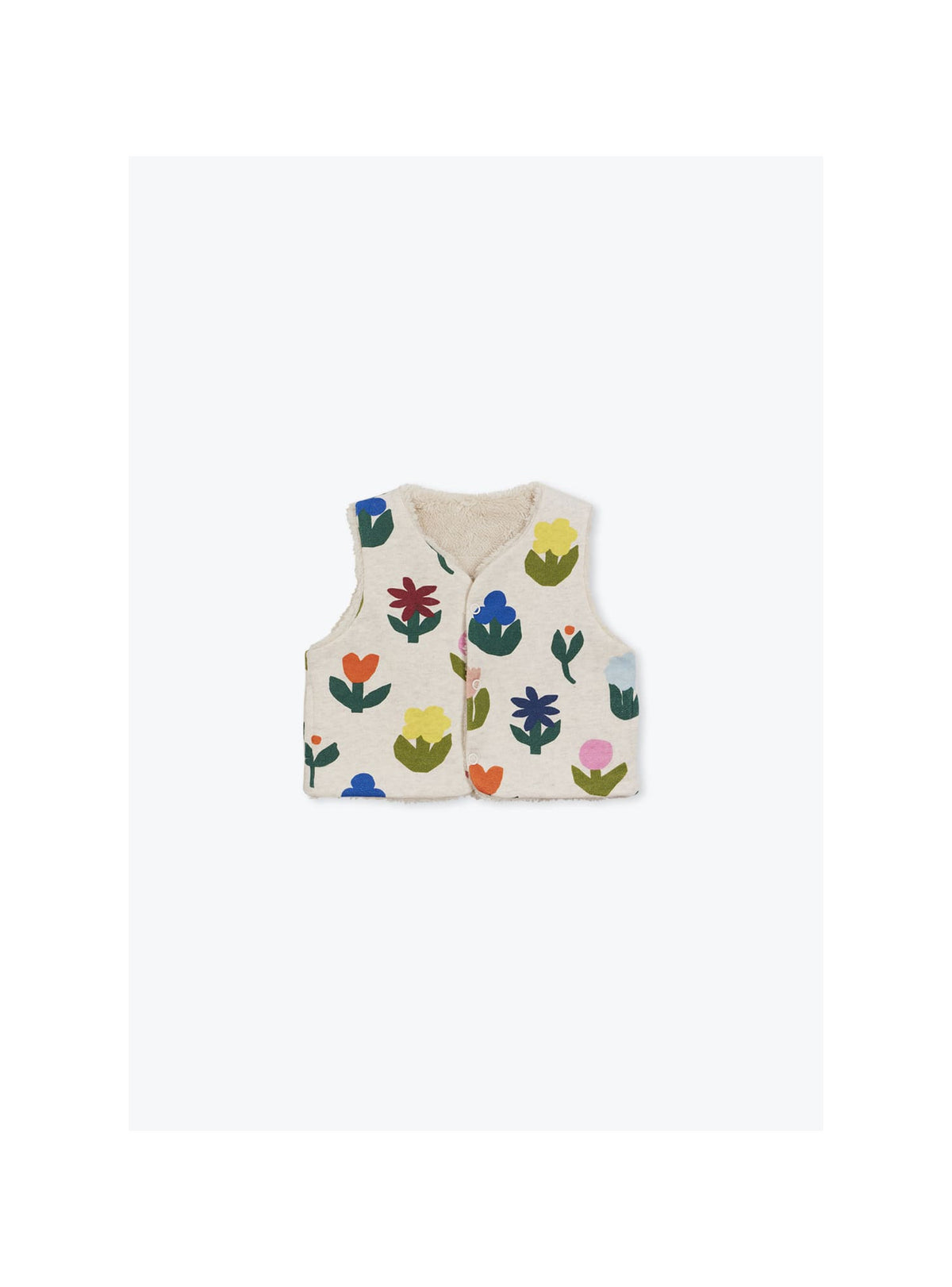 Gilet Bébé Molleton Fleurs réversible
