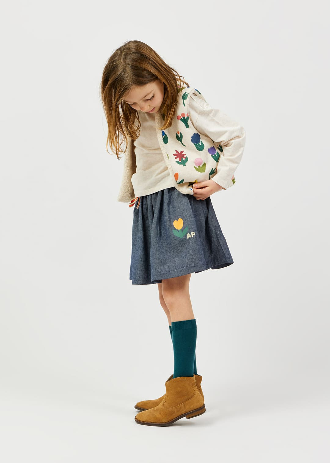 Gilet Molleton Fleurs Sherpa