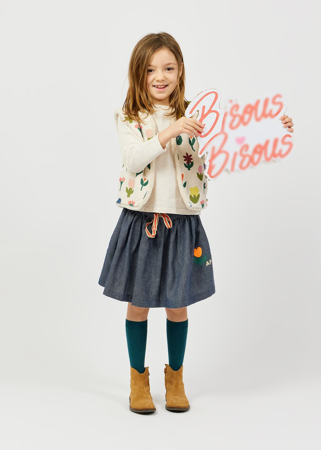 Gilet Molleton Fleurs Sherpa