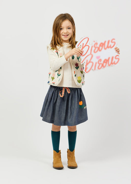Gilet Molleton Fleurs Sherpa