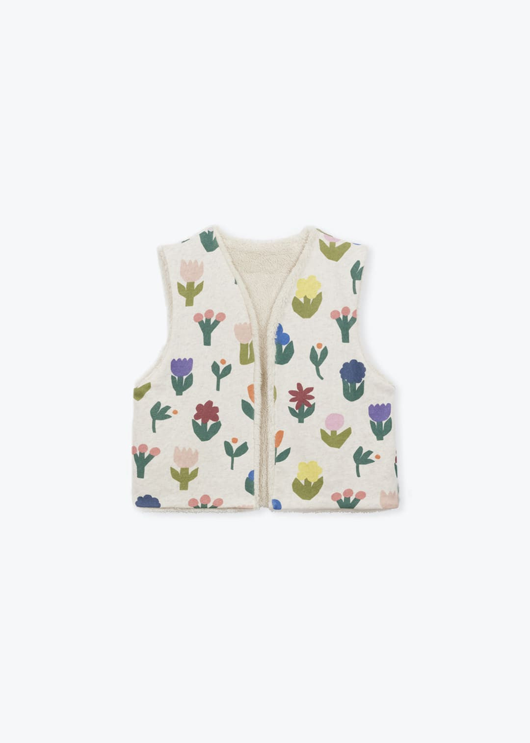 Gilet Molleton Fleurs Sherpa