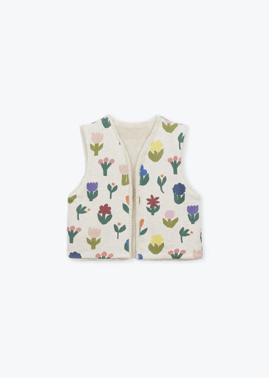 Gilet Molleton Fleurs Sherpa