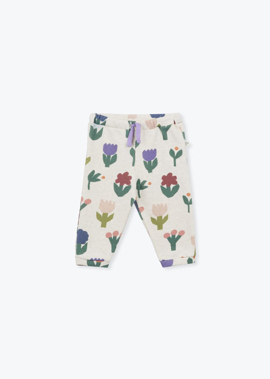 Jogger bébé en molleton fleurs