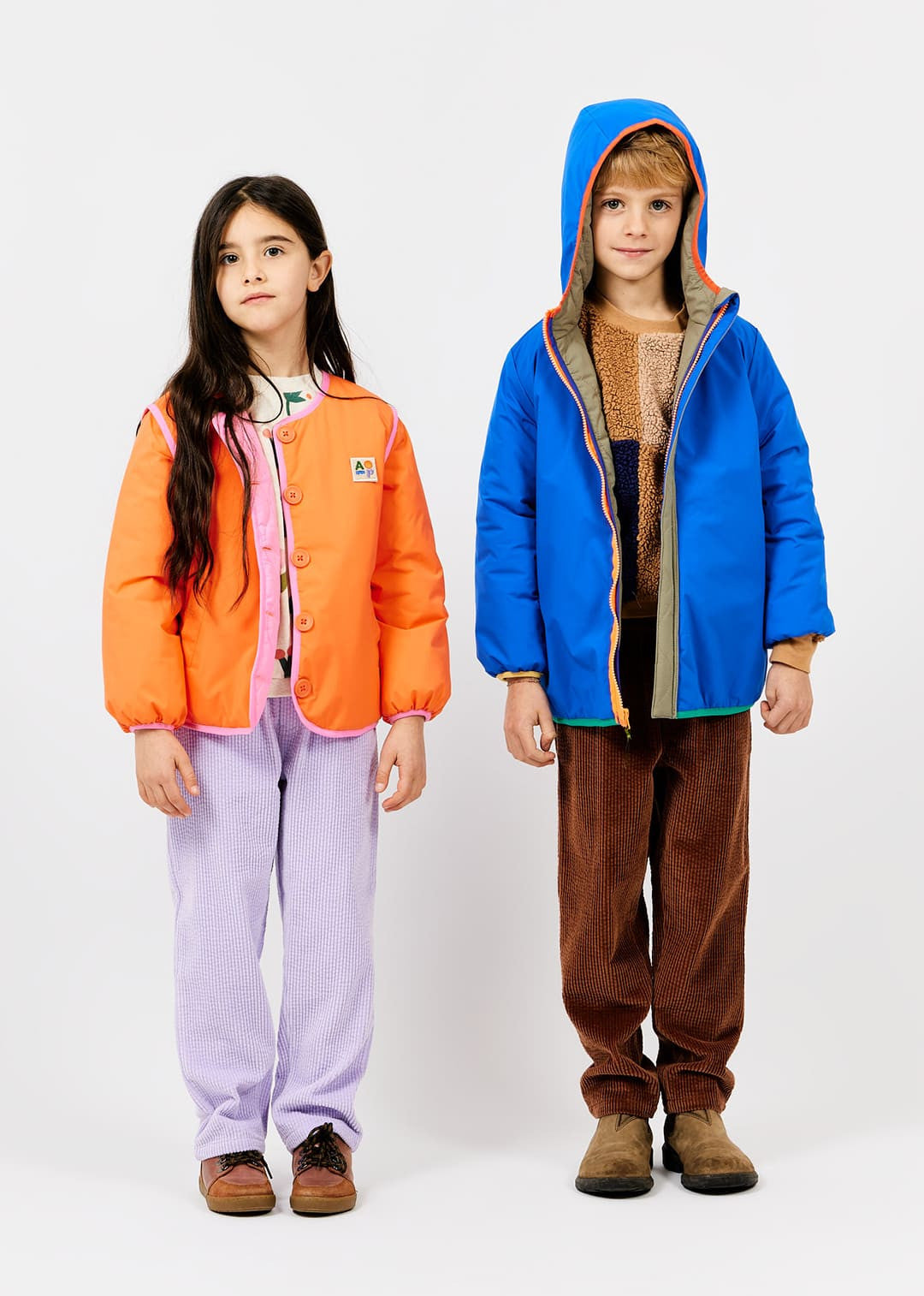 Parka réversible à capuche vert kaki