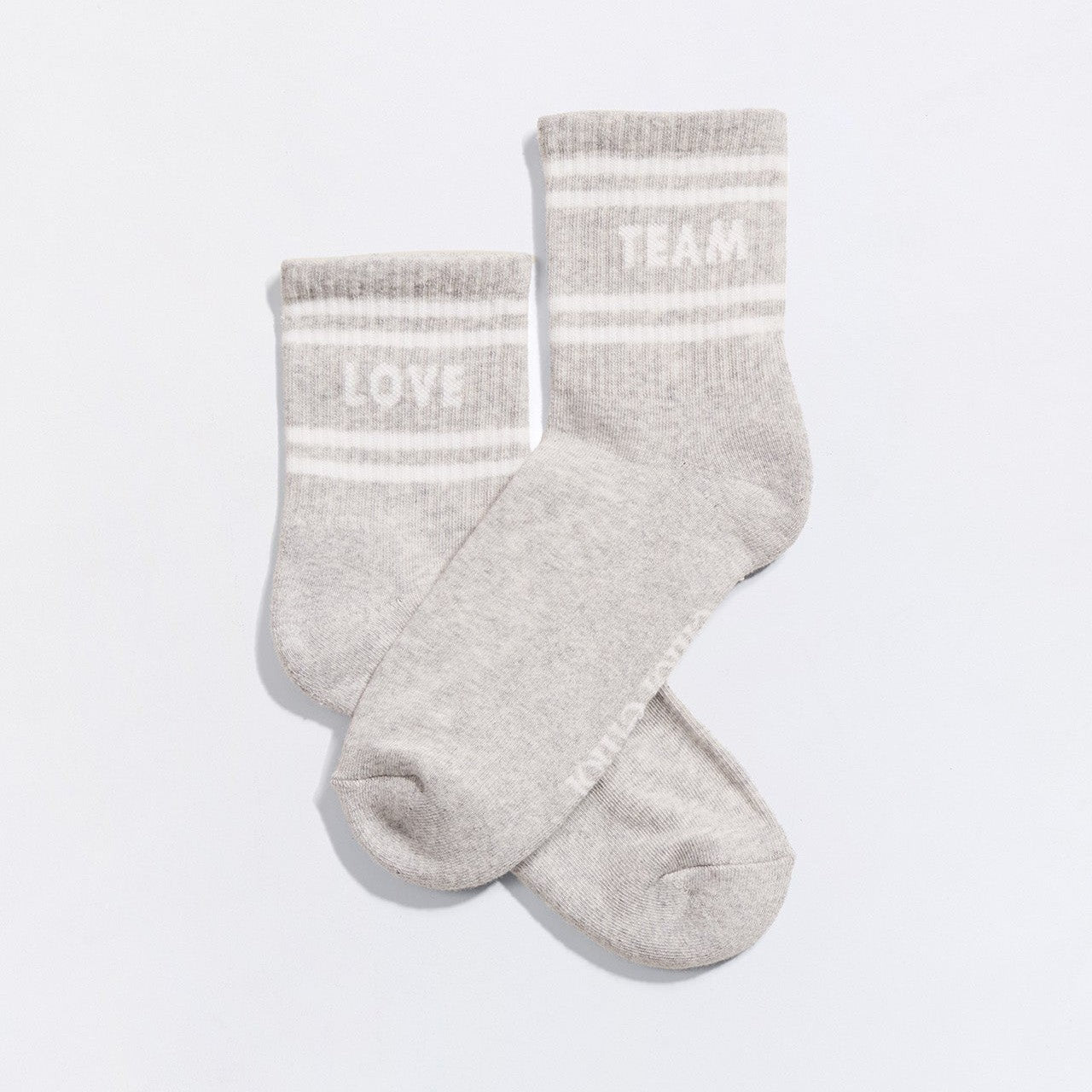 Les chaussettes Love team adulte - gris chiné - 36/40