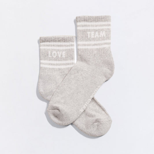 Les chaussettes Love team adulte - gris chiné - 36/40