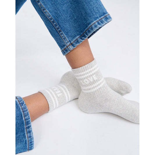 Les chaussettes Love team adulte - gris chiné - 36/40