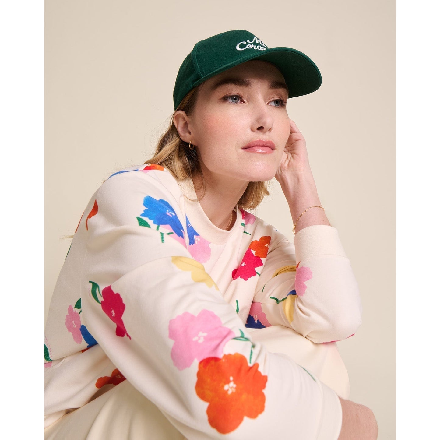 Le sweat Swann en coton bio - Anémones bouquet