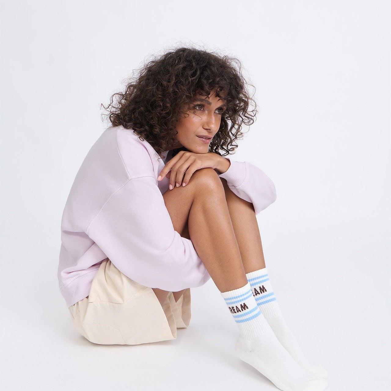 Les chaussettes Dream team - crème et bleu - 36/40