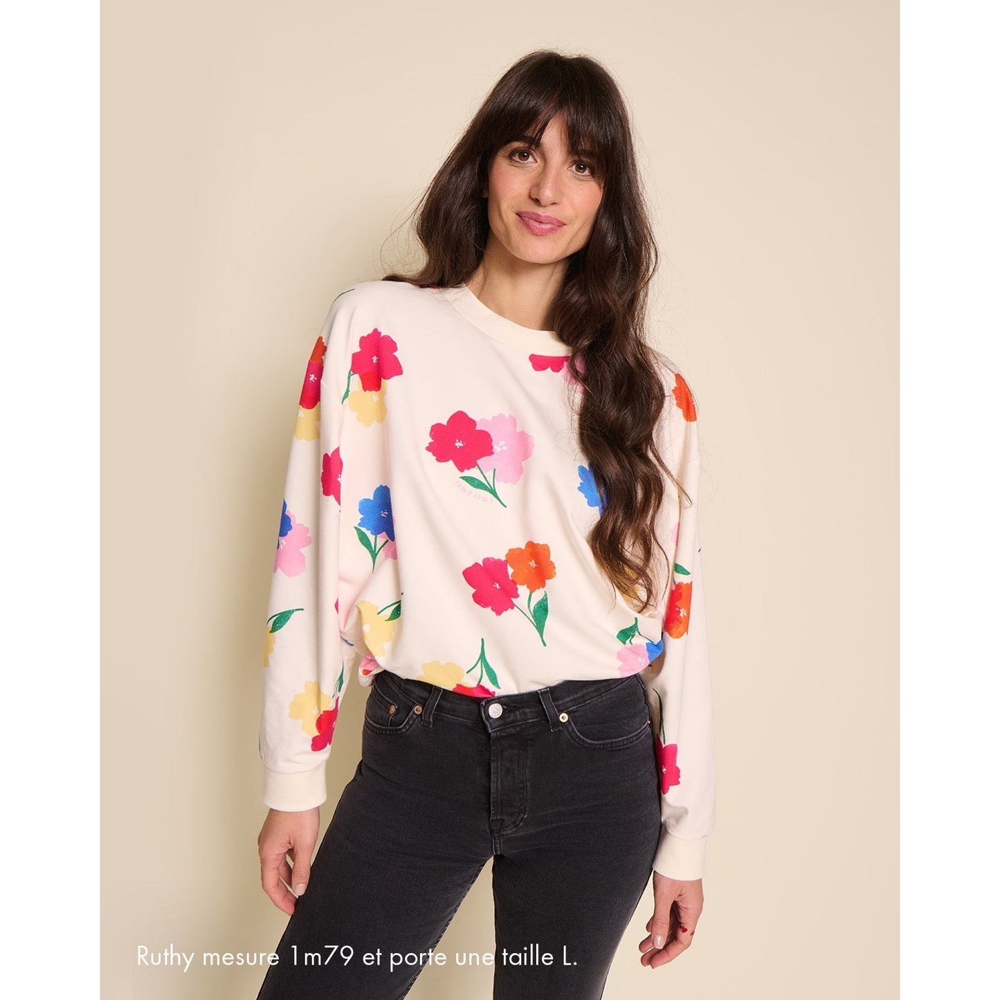 Le sweat Swann en coton bio - Anémones bouquet