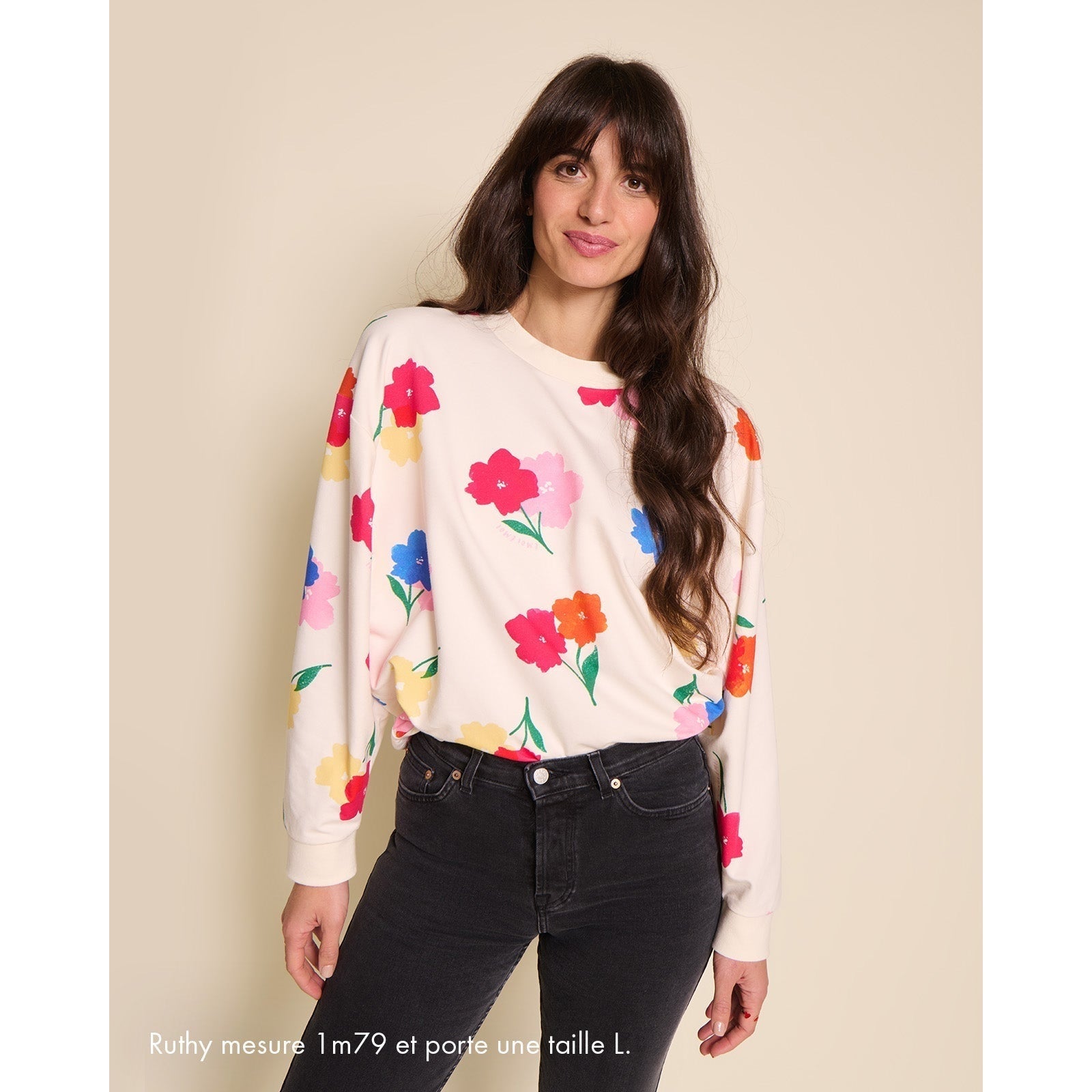 Le sweat Swann en coton bio - Anémones bouquet