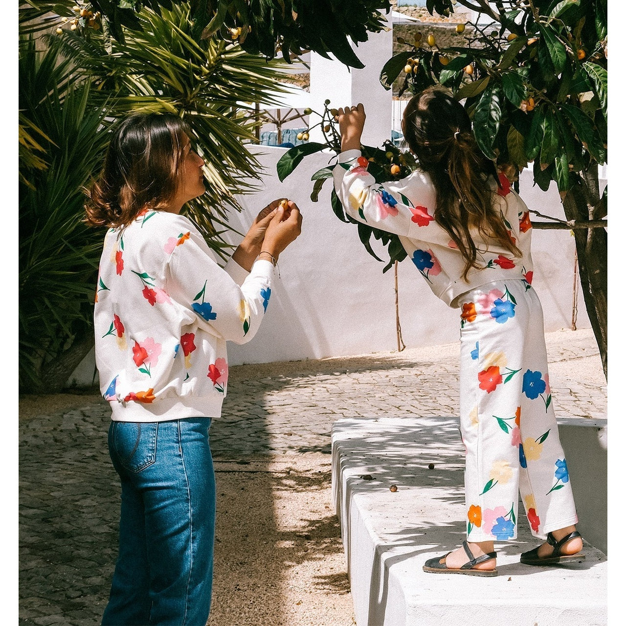 Le pantalon Palou en coton bio - Anémones bouquet