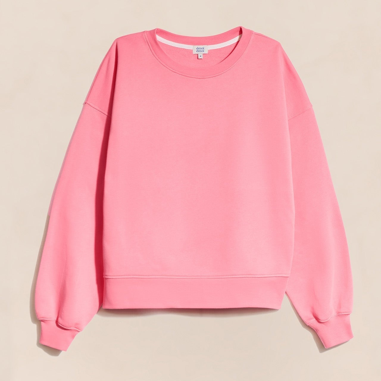 Le sweat Coeur solaire femme avec coudières en coton bio - rose