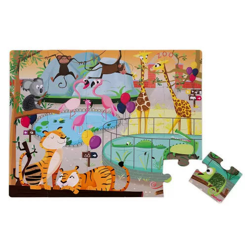 Puzzle Tactile 'Journée au Zoo' 20 pièces