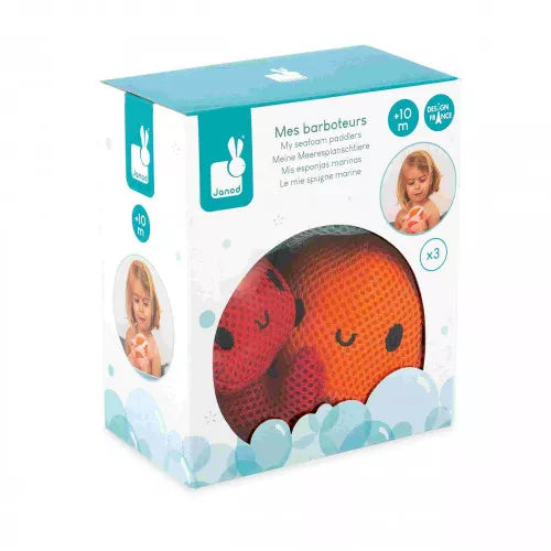 Set de 3 Eponges de Bain Animaux Marins