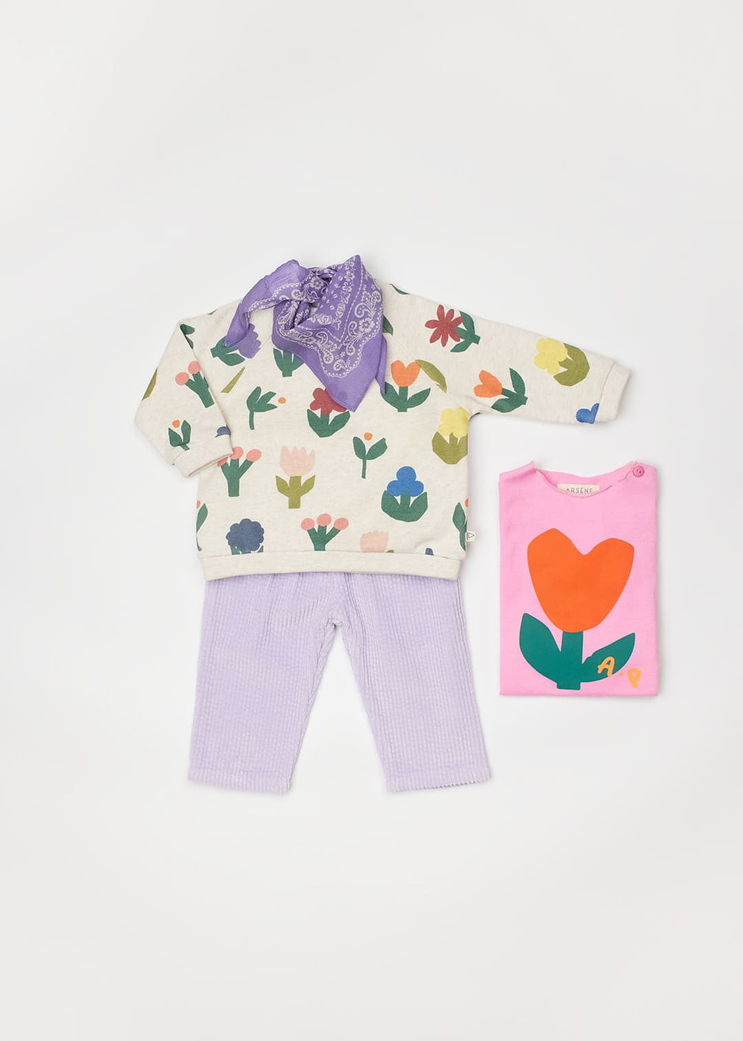 T-shirt Bébé Fleur Coeur