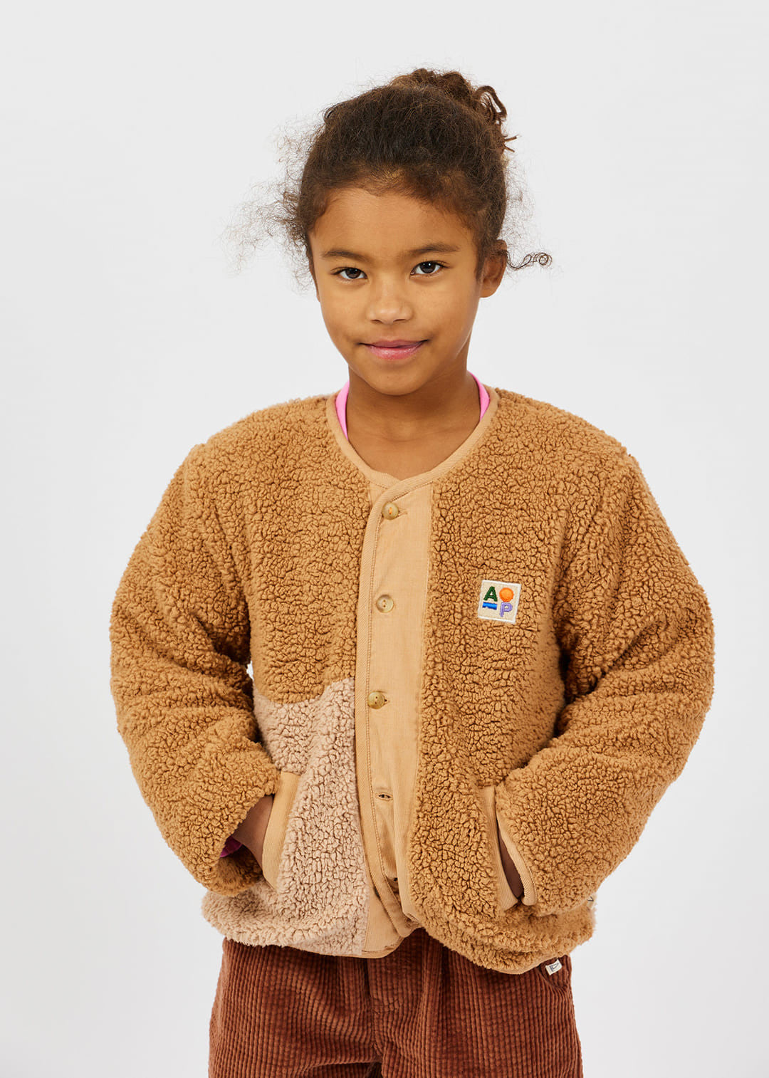 Veste sherpa réversible jaune camel