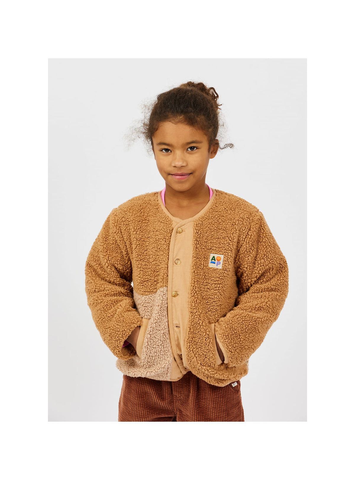 Veste sherpa réversible jaune camel