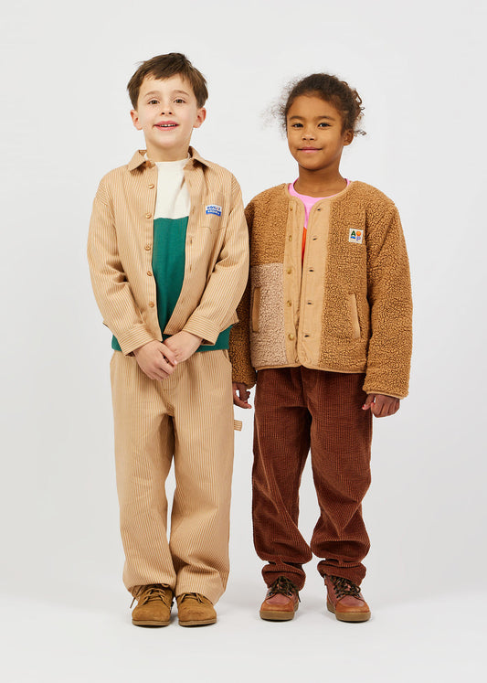 Veste sherpa réversible jaune camel